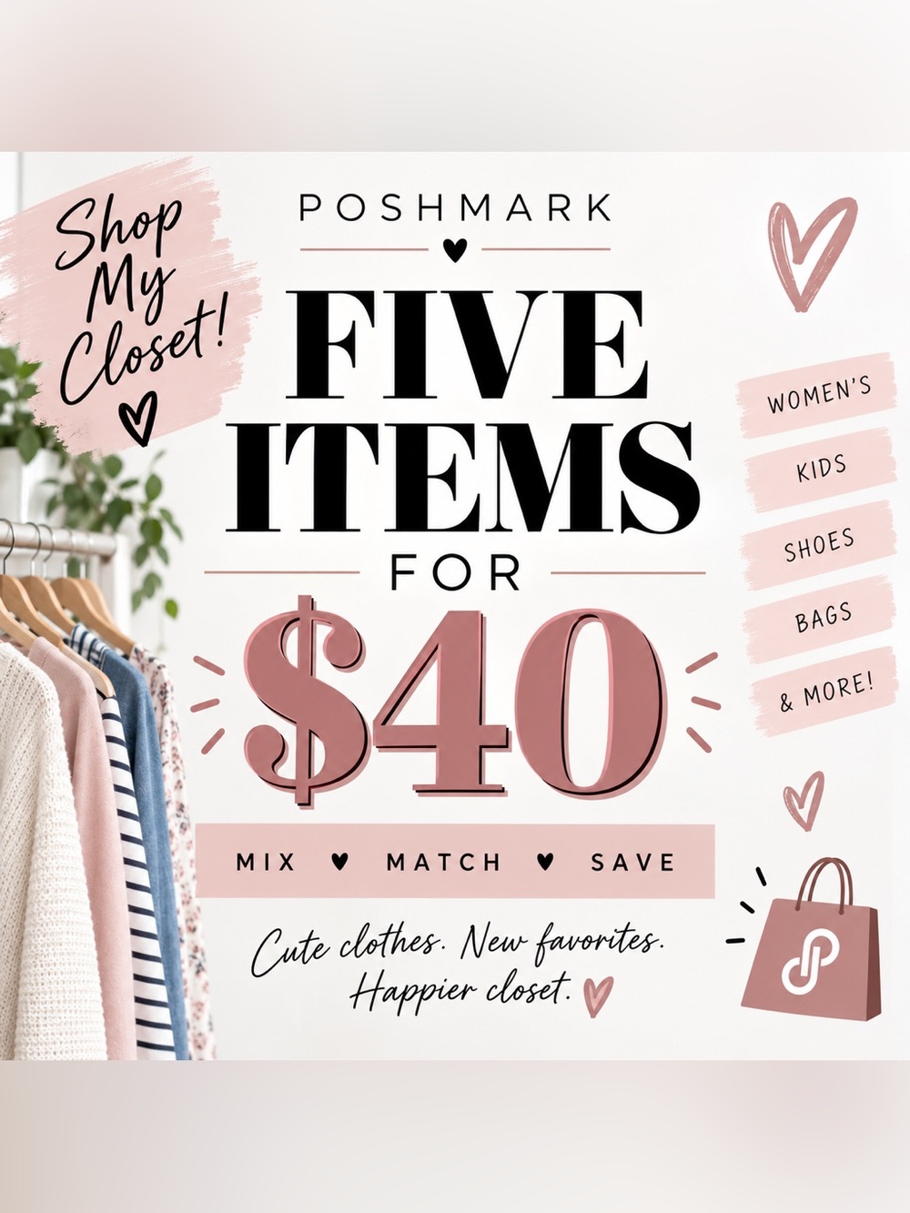 ANY 5 ITEMS FOR $40